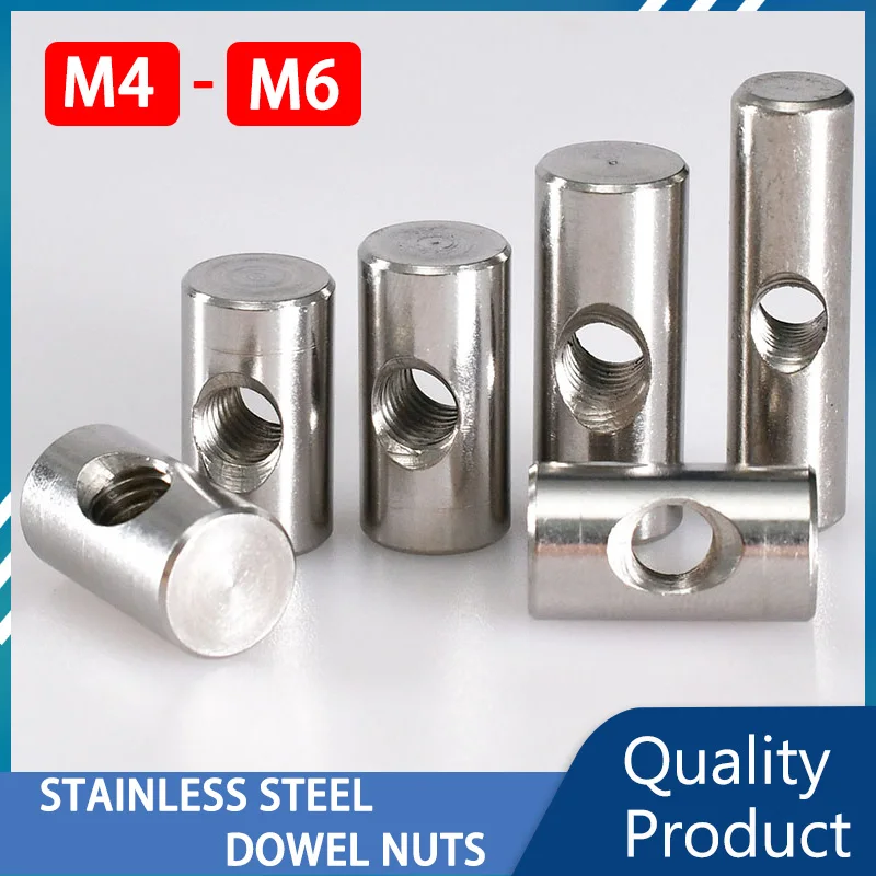 

Stainless Steel Dowel Pin Nuts Embedded Furniture Hammer Insert Nut Cylindrical Barrel Bolts Metric Thread Woodworking M4 M5 M6