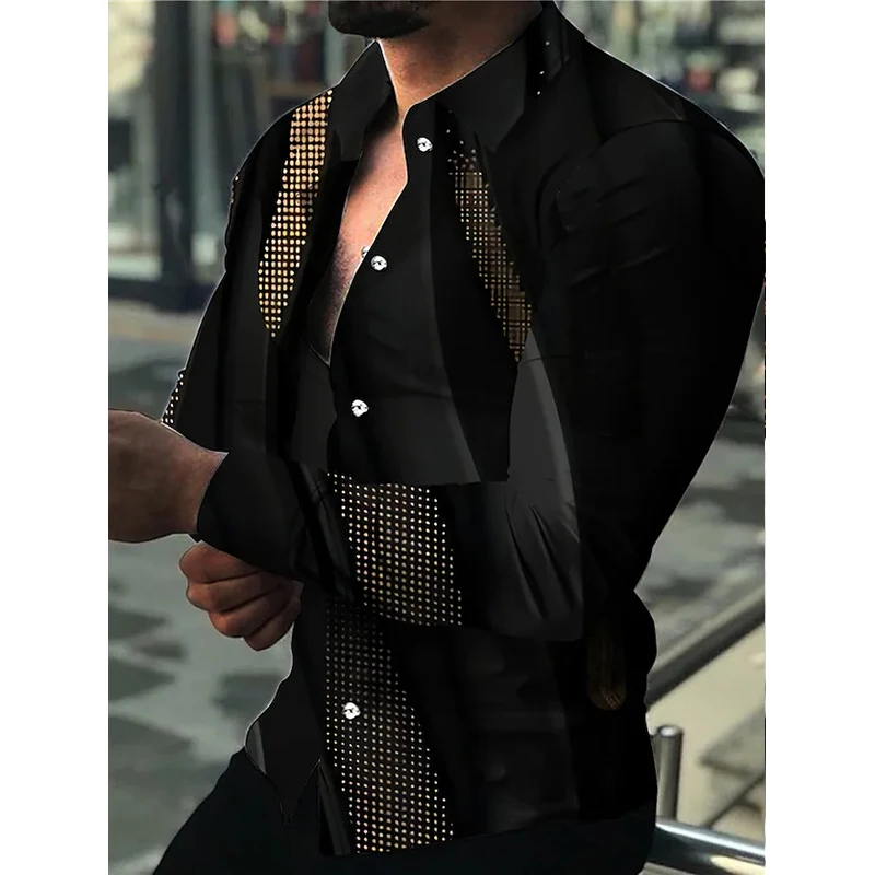 Men's Fashion Shirts Oversized Casual Shirts Constellation Print Long Sleeve Tops Mens Streetwear Cardigan Shirts New