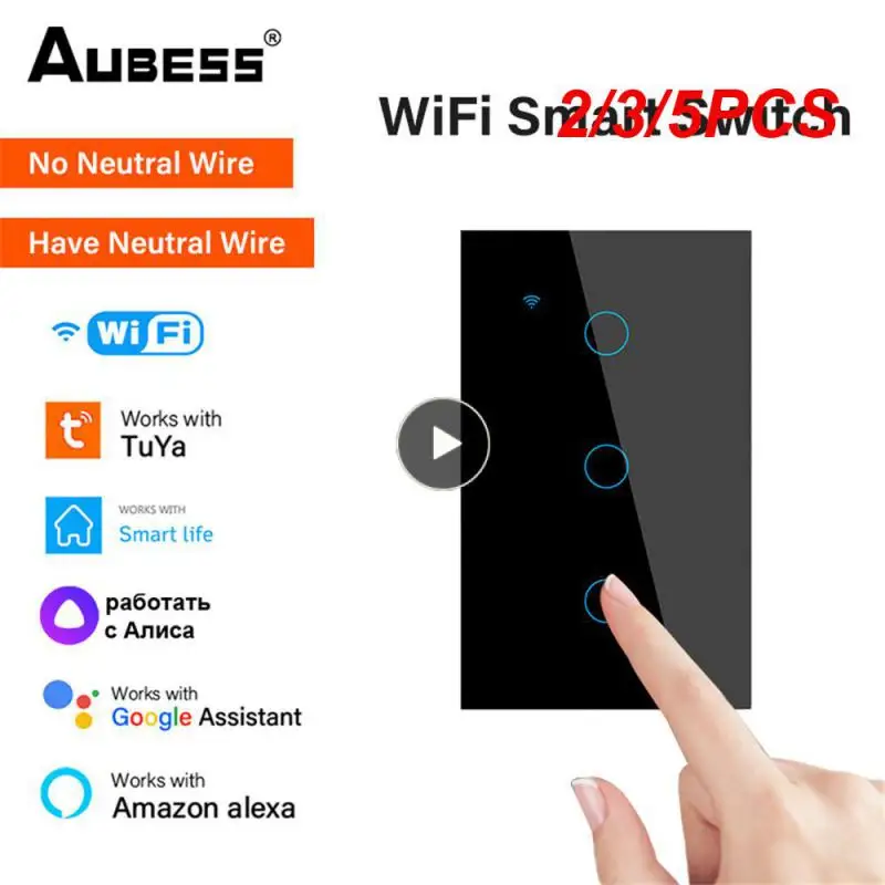 

2/3/5PCS Multi-function Touch Switch Support Alexa Google Home Smart Remote Control Tempered Glass Tuya Wif App Control