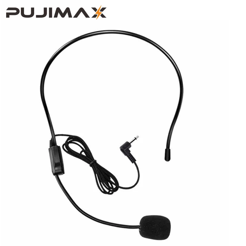 PUJIMAX 3.5mm head-mounted wired microphone Loudspeaker lavalier microphone Handsfree Teacher Microphone for Teaching Tour Guide