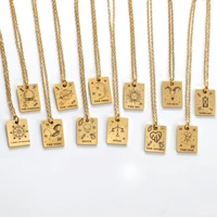 sun moon star tarot cards necklace for women vintage gold plated stainless steel pendant necklace lucky amulet pendant gifts