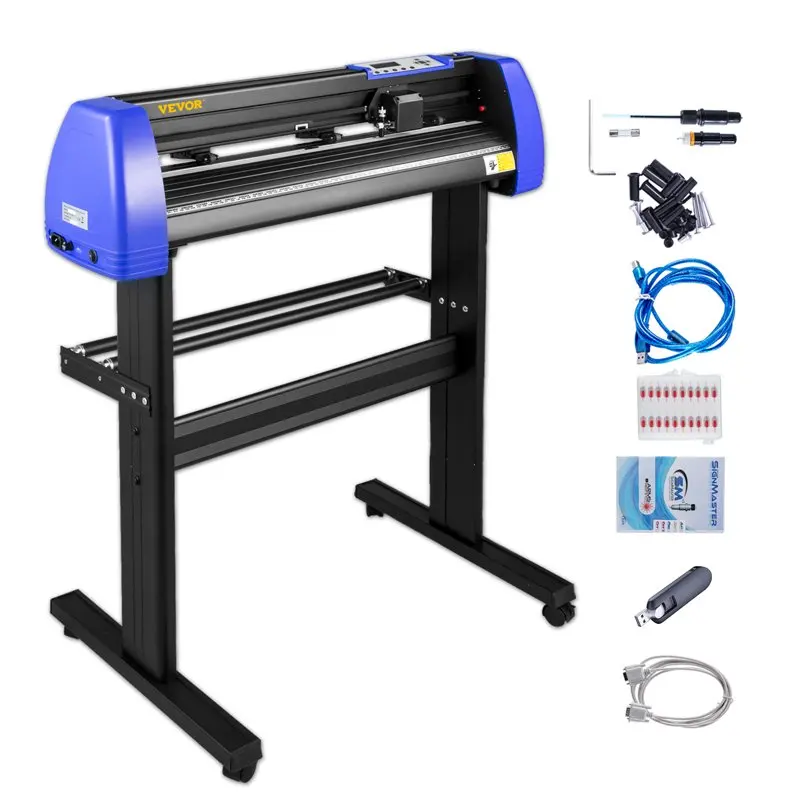 

Cutter 28 Inch Vinyl Cutter Machine with 20 Blades Maximum Paper Feed 720mm Vinyl Plotter Cutter Machine with Sturdy Floor Stand