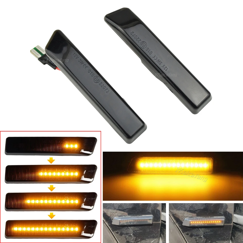 

2Pcs LED Dynamic Turn Signal Light Flasher Flowing Water Blinker Flashing Light Side Marker Blinker For BMW X5 E53 3 Series E36