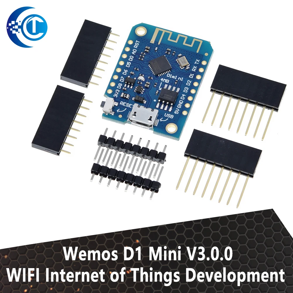 Плата для разработки Wemos D1 Mini V3.0.0 WIFI на основе ESP8266 CH340 CH340G 4 Мб для Arduino Nodemcu V2 MicroPython