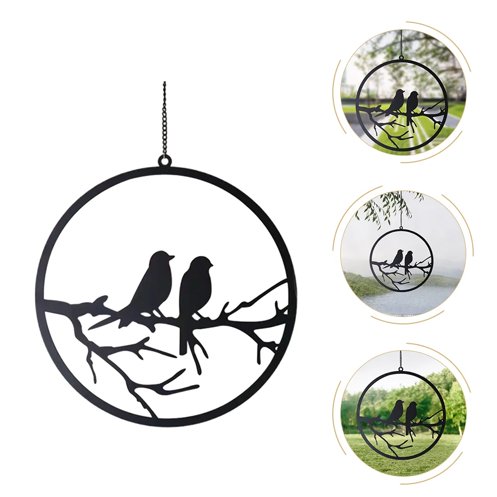 

Wall Hummingbird Decor Ornament Garden Birdhanging Decoration Metal Sculpture Homeiron Silhouette Branch Outdoor 3Dbirds