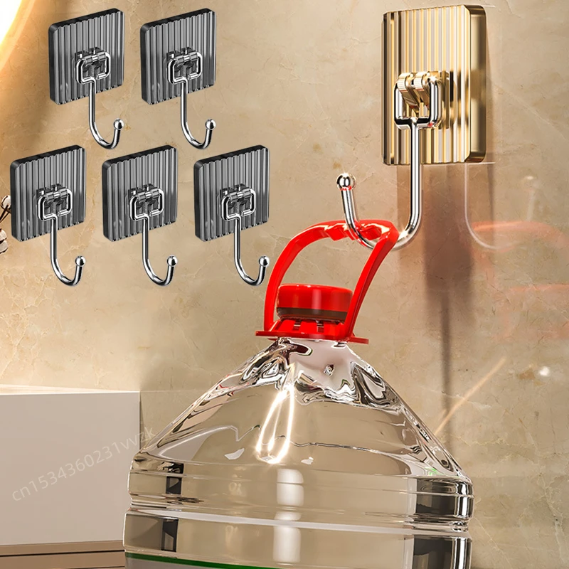 

Strong Self-Adhesive Wall Organizer Hook For Hanging Door Key Cloth Hanger Hooks Bathroom Robe Towel Holder Kitchen Suction Rack