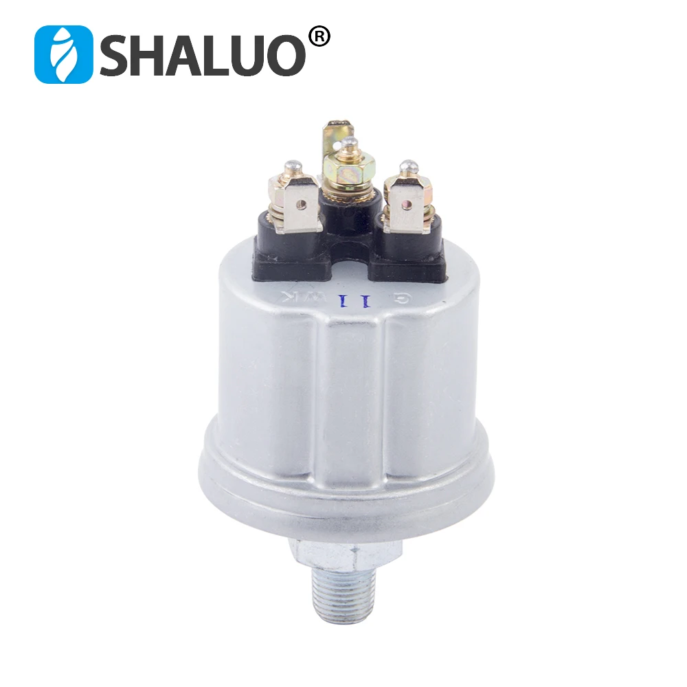 Good Three Head VDO Oil Pressure Sensor 1/8NPT 0 to 10 Bars Diesel Generator Part Stainless Crew Alarm Pressure Sensor Plug 10mm