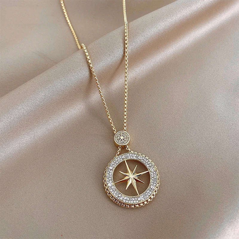 

Minar Delicate Sparkly Rhinestones Star Pendant Necklaces for Women Femme Gold Color Box Chain Chokers Necklace Birthday Gift