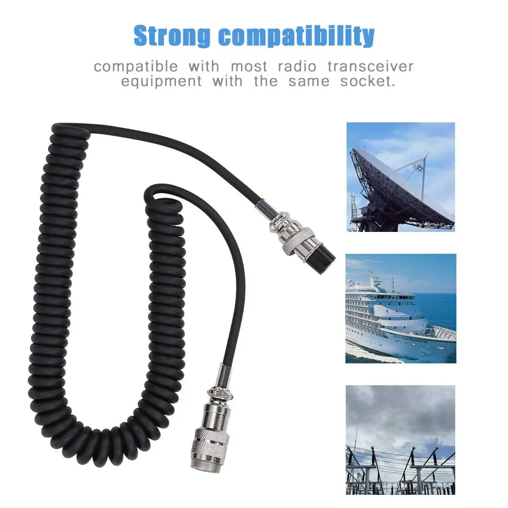8 Pin Mic Cable Male to Female Cord, Handy Coiled Extension FOR YAESU FOR ICOM FOR KENWOOD CB HAM Walkie Talkie Accessories