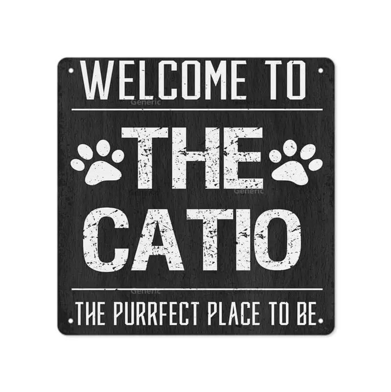 Добро пожаловать в Catio the Purrfect Place to Be Signs Настенный декор Деревенский кот Домашняя