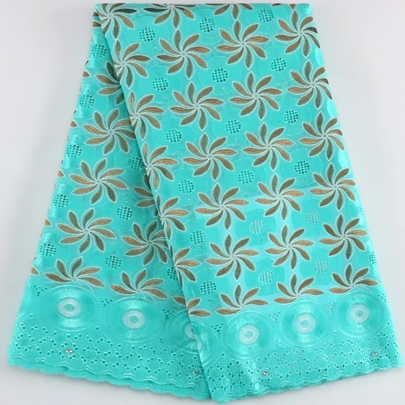 2023 Высококачественная хлопковая кружевная ткань нигерийская швейцарская вуаль