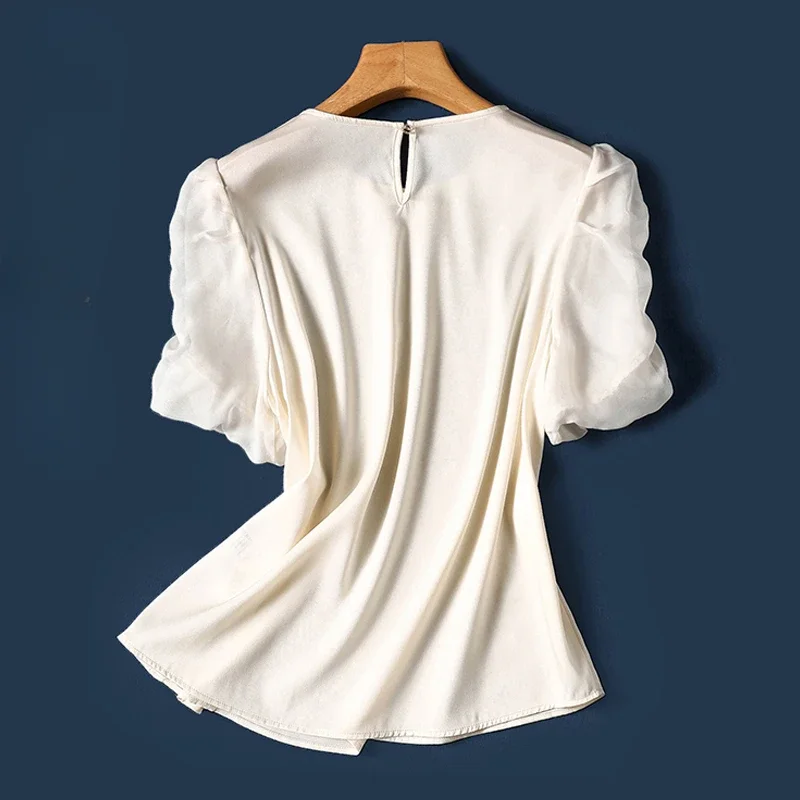 Шифоновые винтажные женские блузки трендовые летние свободные топы Корейская