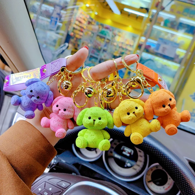 

Love Letter Dog Car Keychain Lovely Pendant Female Keyring Cute Couple Key Chain Bag Pendant Ornament Accessories Gifts Women