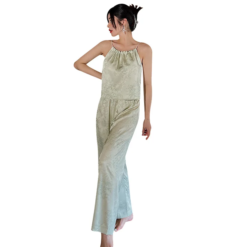 New pajamas women's ice and snow silk suspenders pajamas trend printing women pajamas  سكسي نيك  dropshipping