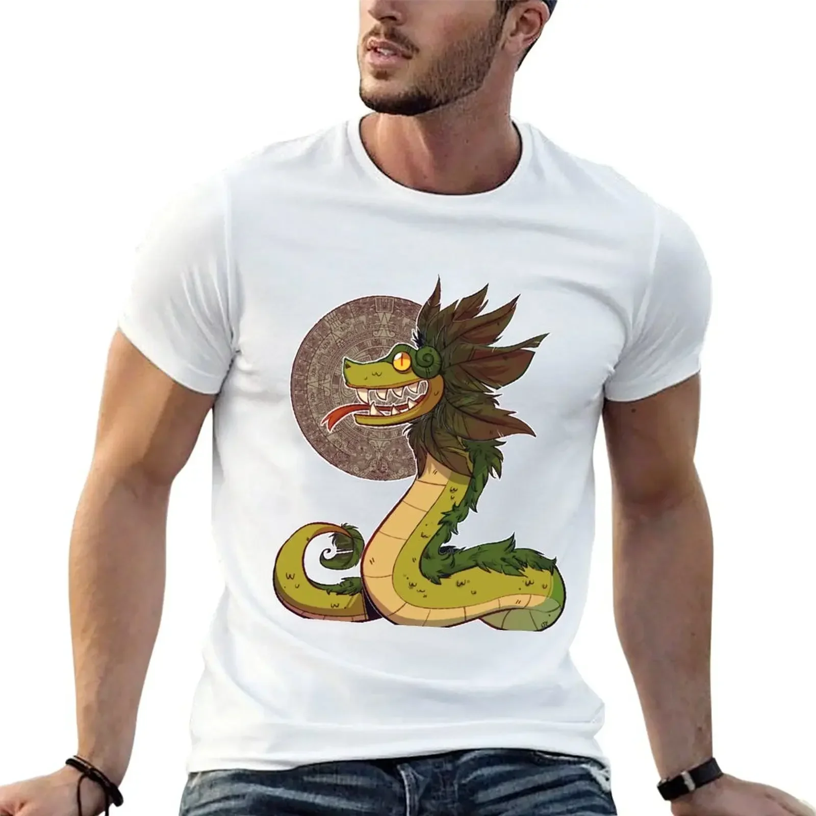 Футболка Quetzalcoatl с аниме летние топы толстовки мужские