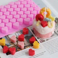 55 cells mini heart style chocolate molds ice tray diy fondant candle epoxy mold no smell food grade silicone molds