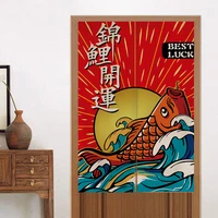 Japanese-Style Kitchen Door Lucky Cat Fish Hanging Curtain Fabric Screen Bedroom Partition