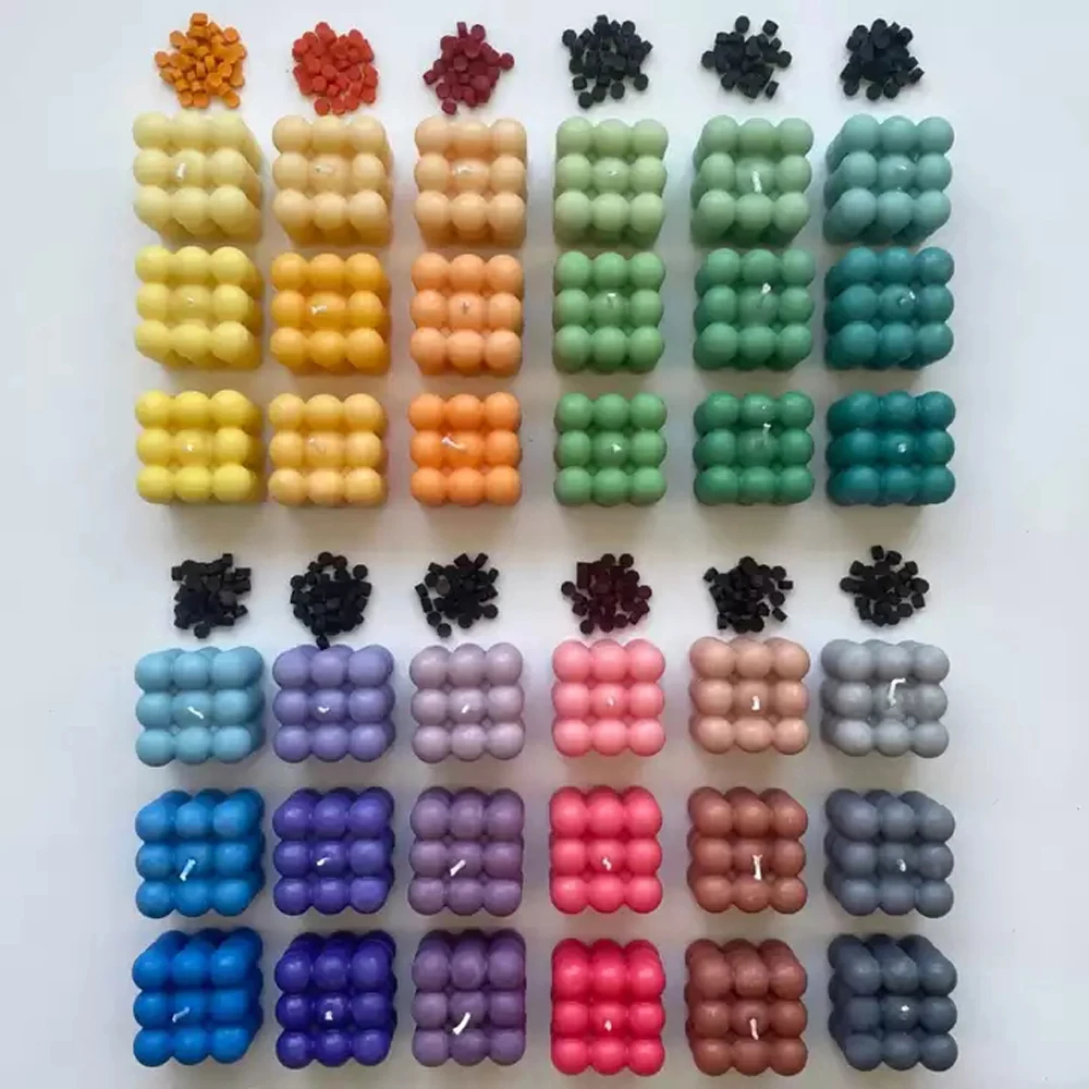 12-цветная свечная краска сделай сам разноцветный пигмент хлопья соевый воск