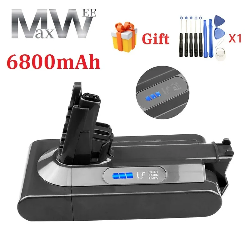 

6.8Ah 25.2V New Replacement Battery For Dyson V10 battery V10 Absolute V10 Fluffy , cyclone V10 Absolute Vacuum Cleaner Battery