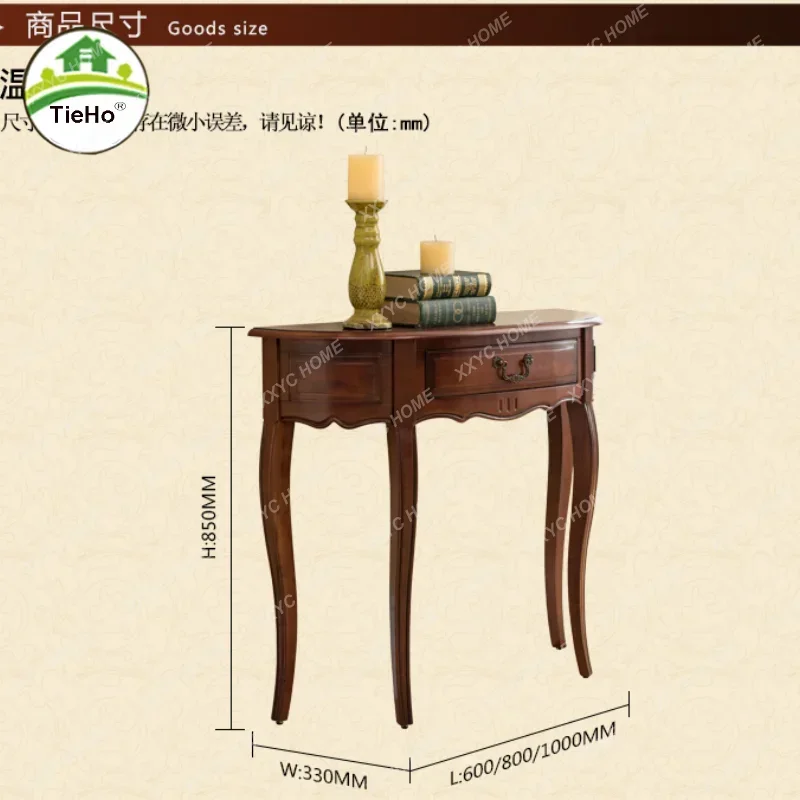 Американский резиновый твердый деревянный консольный стол с выдвижным ящиком