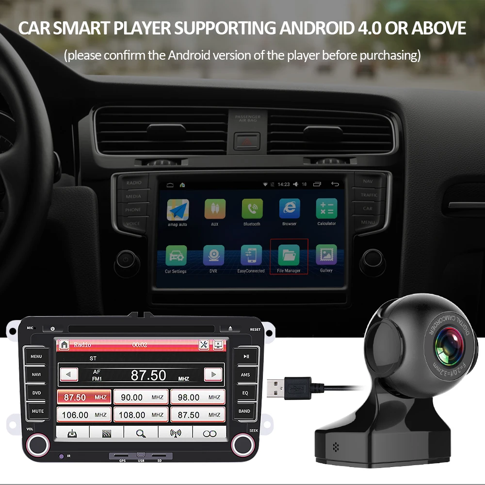 

Wi-Fi видеорегистратор 1080P с широким углом обзора, USB, FM, ADAS, простой в установке, видеорегистратор с акселерометром, видеорегистратор с ночным регистратором