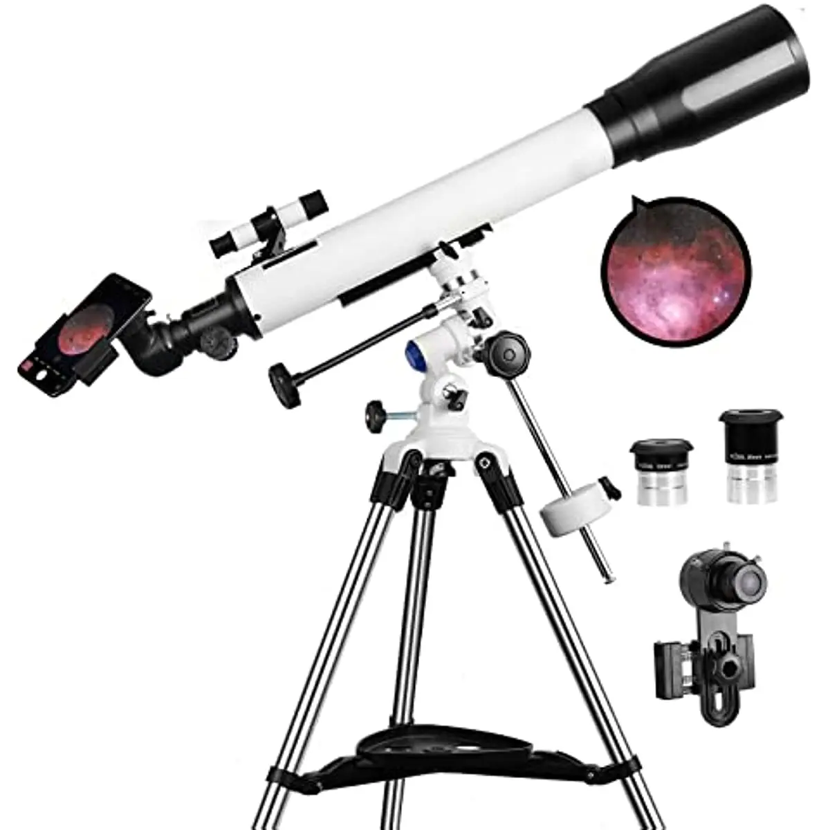

Telescopes for Adults, 70mm Aperture and 700mm Focal Length Professional Astronomy Refractor Telescope for Kids and Beginners -