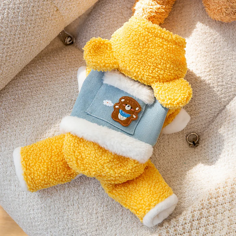 

Одежда для собак, комбинезоны в стиле пэчворк для собак, одежда для медведя, фотокошки, маленькая Милая зимняя теплая одежда для чихуахуа, то...