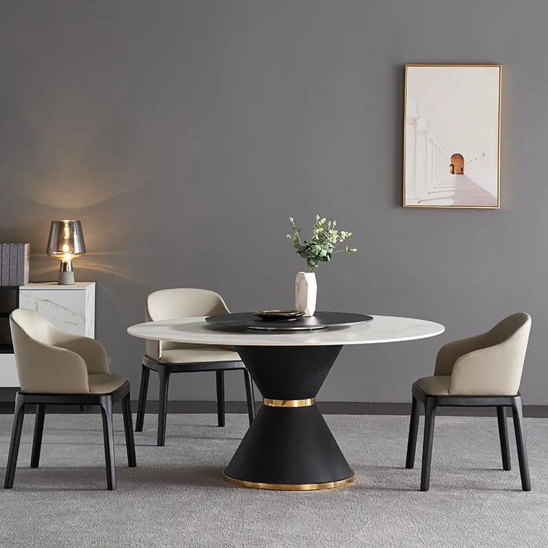 

Роскошный мраморный обеденный стол и стулья, простой круглый обеденный стол для дома