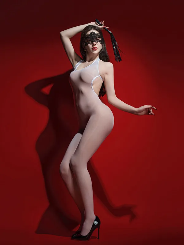 Новинка 2024 шелковые чулки с открытой спиной и V-образным вырезом тонкий стильный