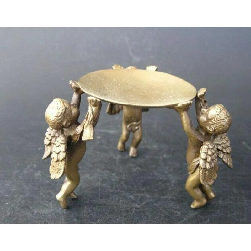 

Ancient china Old Bronze Handmade 3 Angel legs Statue Oil Lamp Candlestick