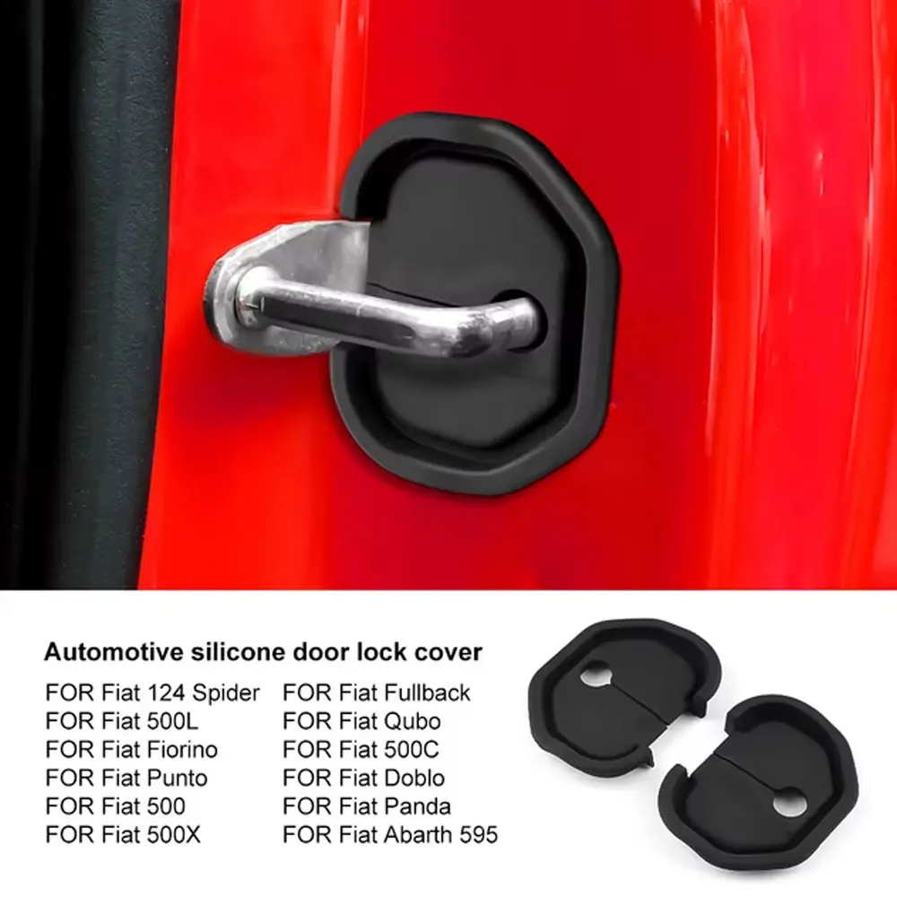 Фото 2 шт. для Abarth 595, Fiat 500, 500L, 500X, 500C, Panda, Fiorino, Punto, Bravo, Qubo: силиконовые демпферы для дверных замков автомобиля №1