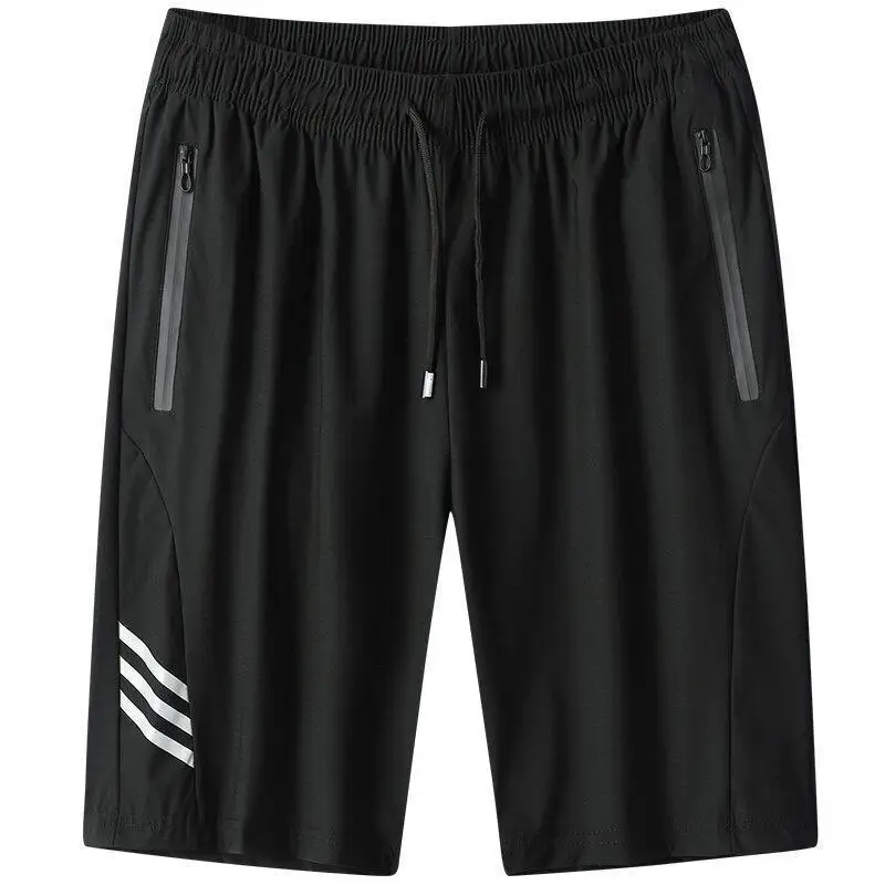 

2022 Five-point pants men's summer ice silk casual M-6XL lace elastic waist shorts new sports pants trend middle pants