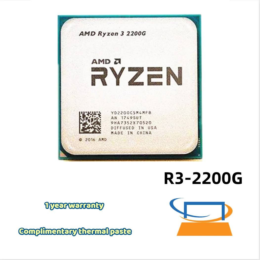 

AMD Ryzen 3 2200G R3 2200G 3.5 GHz Quad-Core Quad-Thread CPU Processor YD2200C5M4MFB Socket AM4