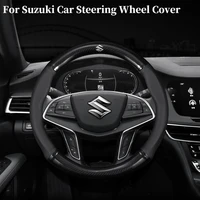 new 100 for suzuki leather carbon fiber steering wheel cover swift swace across ignis celerio vitara sx4 jimny alto splash