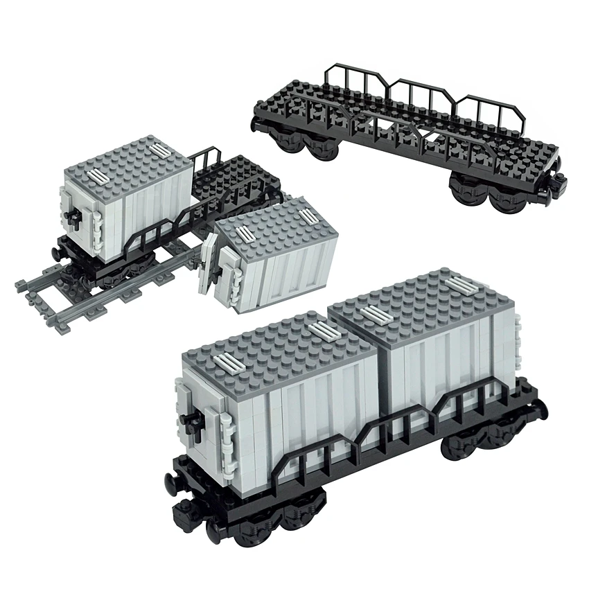 Конструктор City MOC строительные блоки грузовой поезд контейнер совместимый с 92088