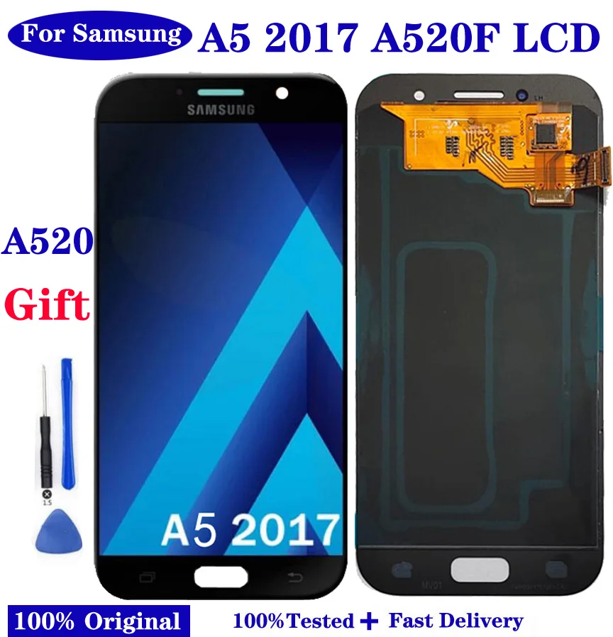 Оригинальный ЖК-дисплей Super AMOLED 5 2 дюйма для SAMSUNG Galaxy A5 2017 A520 A520F зеркальный