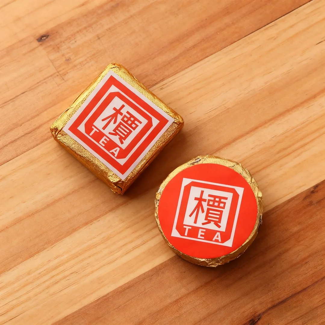 Фото Этикетка для чая, красная клейкая этикетка, этикетка для чая Юньнань Шу/сырого пуэра, круглая/квадратная этикетка для чая пуэр, с возможностью индивидуального оформления №4