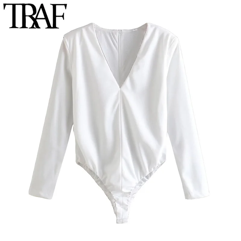 

Женское винтажное боди на молнии, с длинным рукавом