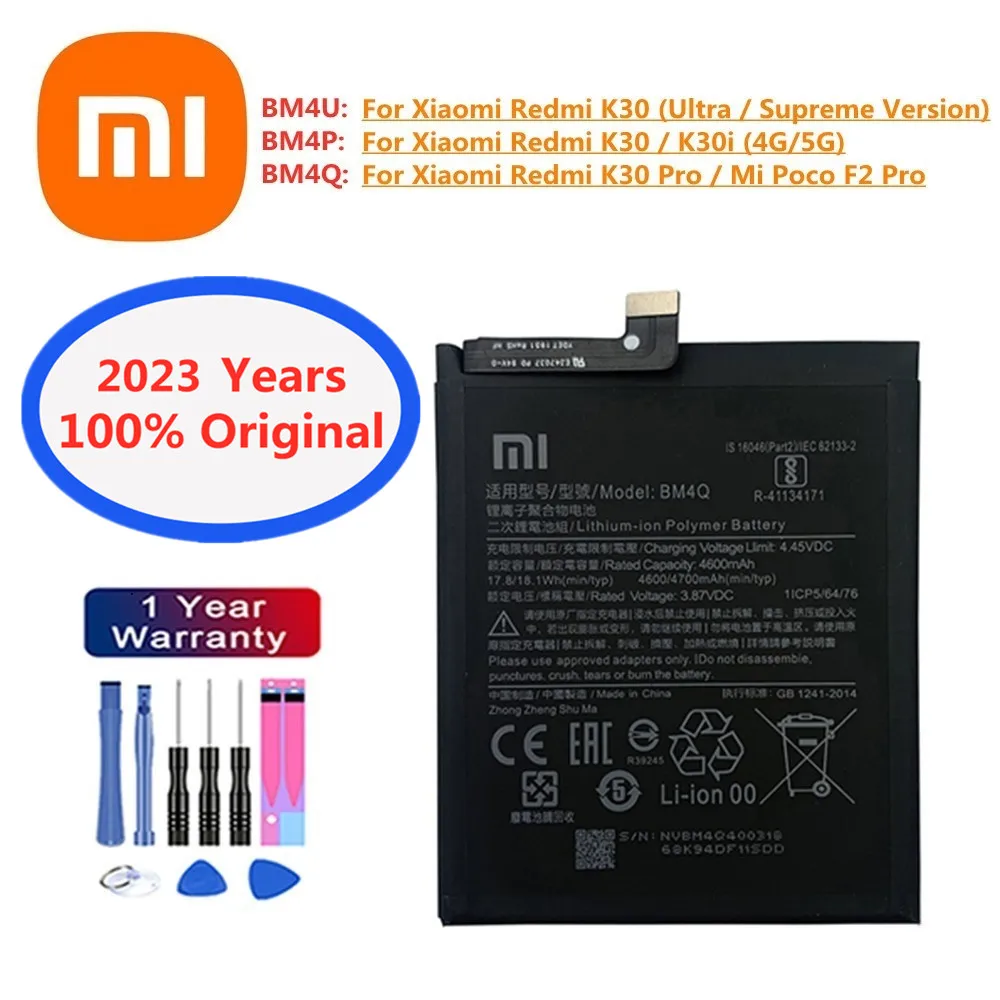 

2023 Years Original Battery For Xiaomi Redmi K30 Ultra Supreme Version / K30i 4G 5G / K30 Pro / Mi Poco F2 Pro BM4P BM4U BM4Q
