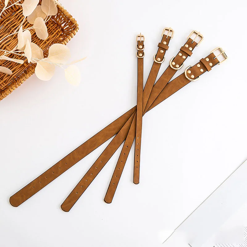 Ошейник из натуральной кожи для собак ошейник маленьких средних и больших