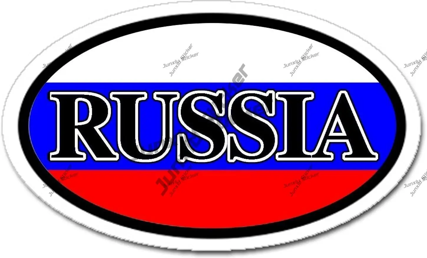 

Russia and Russian Flag Sticker Oval Decal Bumper Guitar Phone Window Engine Cover Decorative Automotive Stickers Accessories