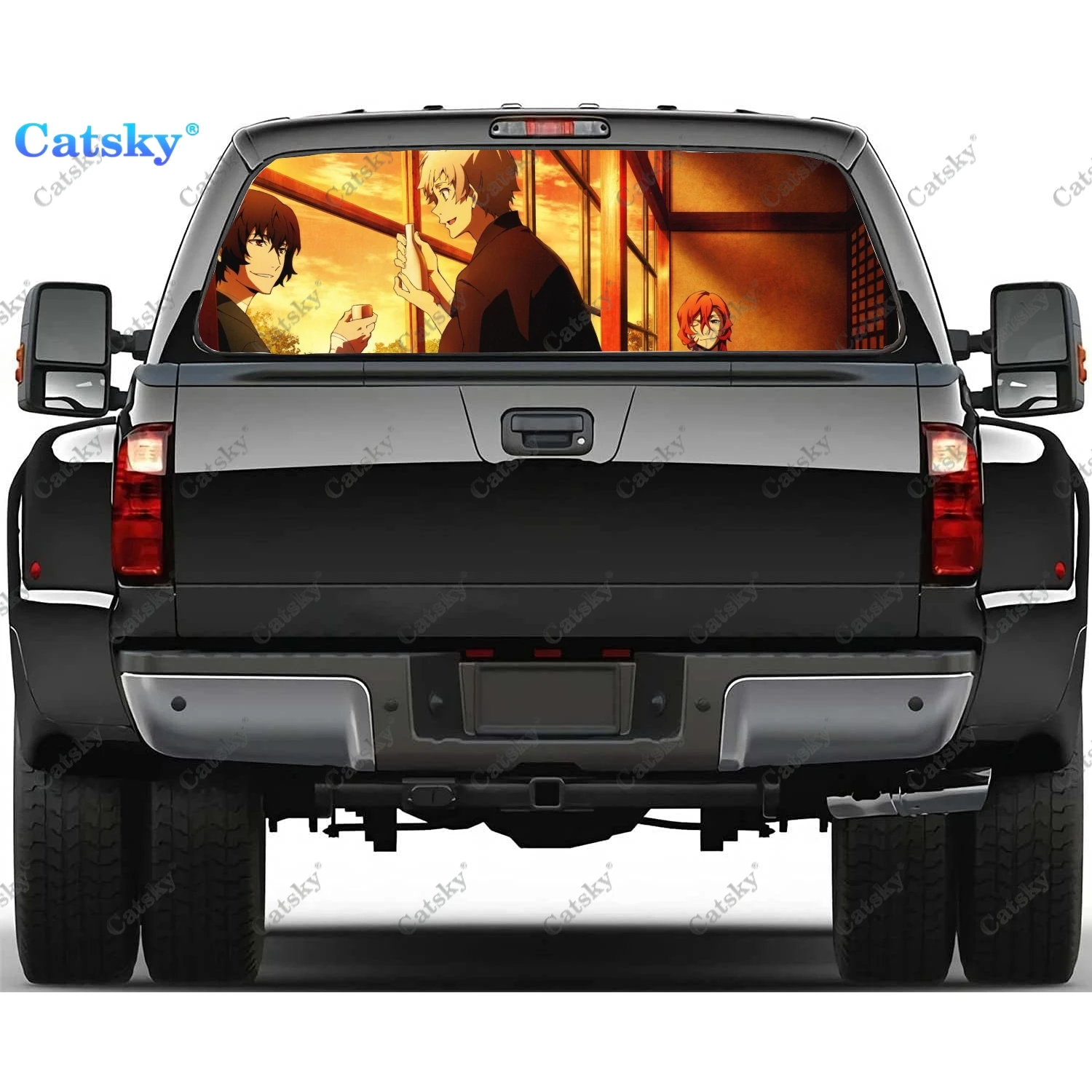 

Аниме Bungou наклейки на заднее стекло для бродячих собак Наклейка на заднее стекло для грузовика универсальный оттенок перфорированный виниловый графический