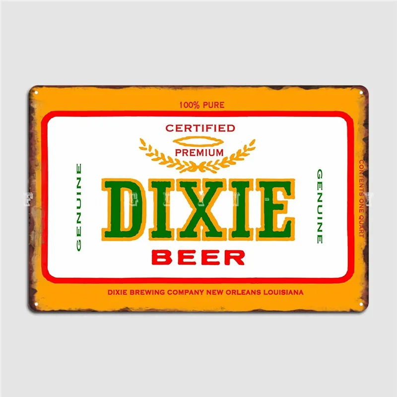 

Dixie Beer Of New Orleans Poster Metal Plaque Painting Décor Garage Club Designing Club Home Tin Sign Poster