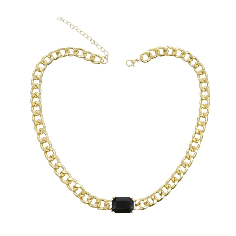 Евраамериканское женское ожерелье с драгоценными камнями грубая цепочка из