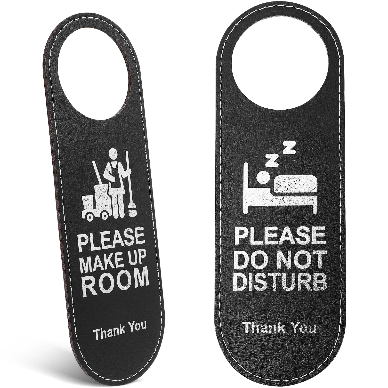

Door Knob Hanger Sign Hotel Office Signs Front Service Room Knobs Reversible Coat Double Sides Knock Tags