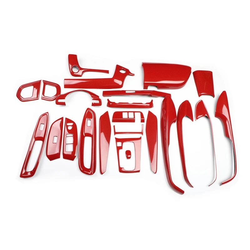 

Для Honda Fit четвертый 4-й 2021 2022 ABS красные аксессуары из углеродного волокна украшение интерьера молдинги крышка шестерни отделка наклейки