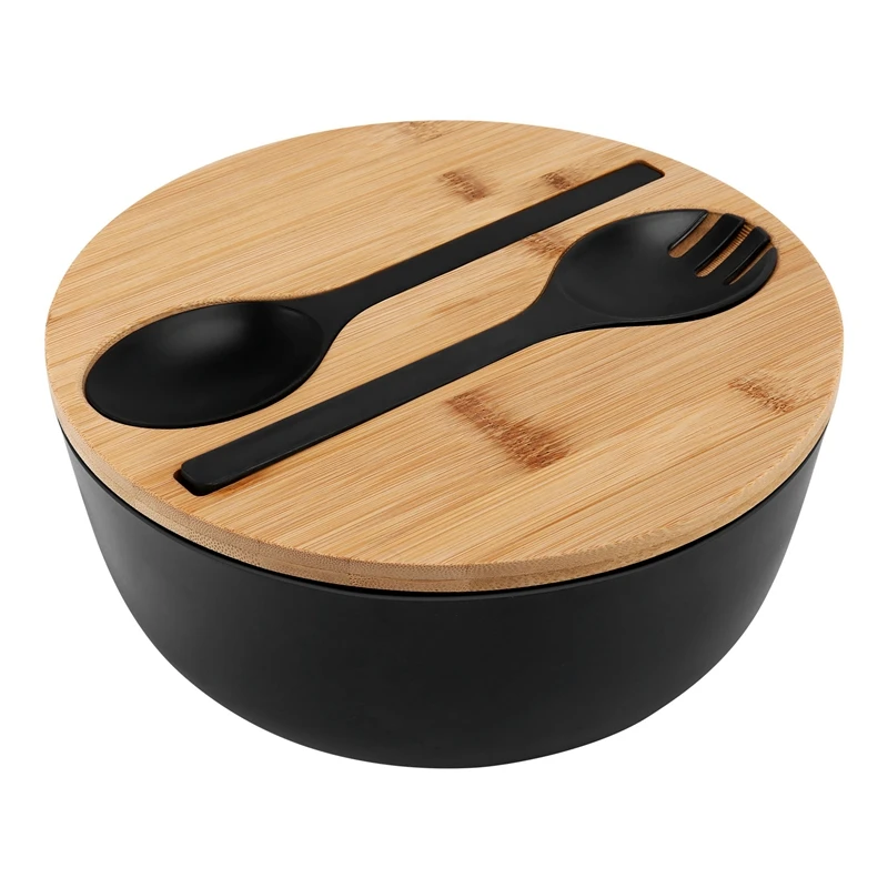 

Bamboo Fiber Salad Bowl With Servers Set Nature Bamboo Mixing Bowl With Servers With For Fruits ,Salads A