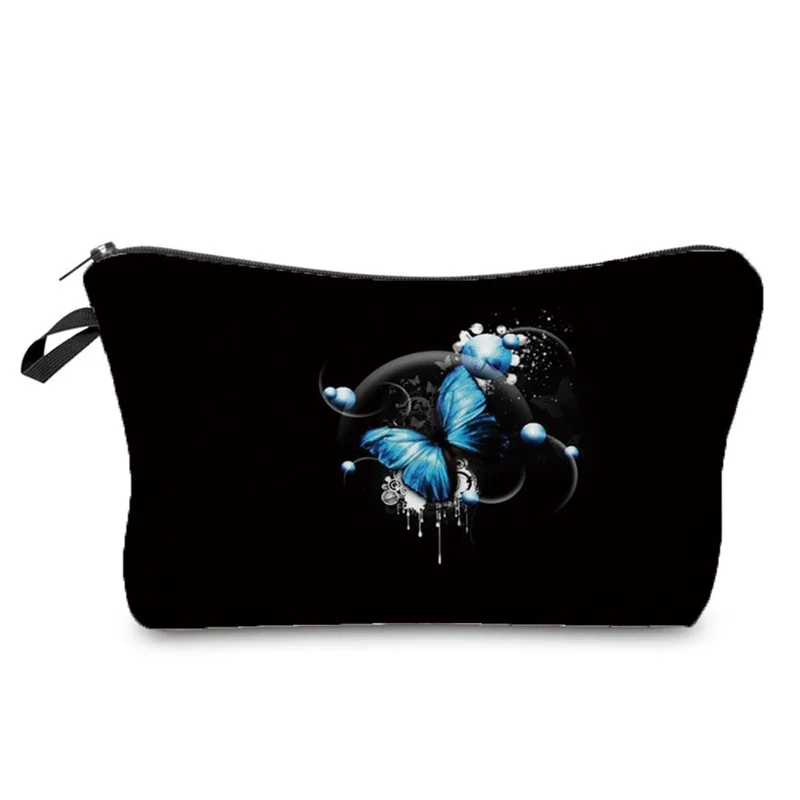 Beautiful Butterfly Printing Girl's Cosmetics Bag Women's Lipstick Storage Coin Purse Portable Makeup Bags With Zipper Organizer