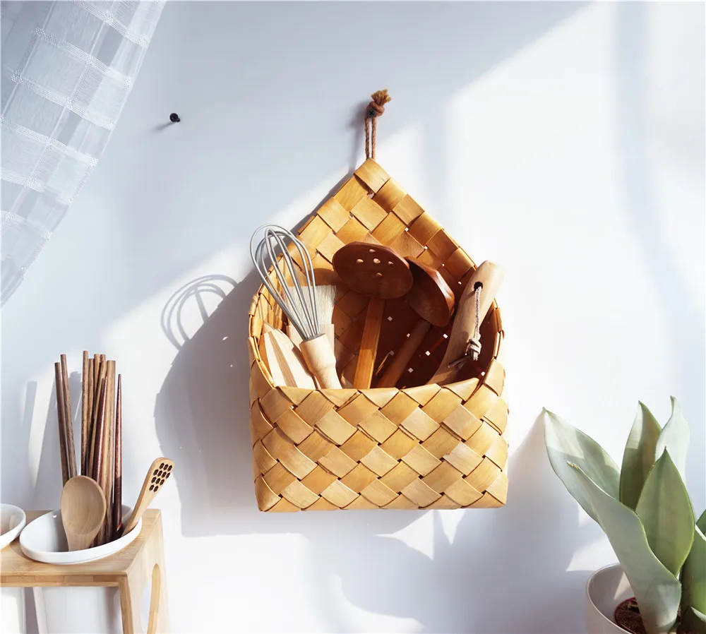 

Creative Natural Bamboo Storage Basket Wood Storage Basket Sundries Makeup Snack Toy Durable Healthy Storage Box Home Decor 1PCS
