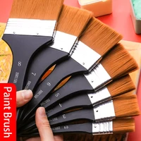 high quality nylon paint brush different size wooden handle watercolor brushes for acrylic oil painting school art supplies